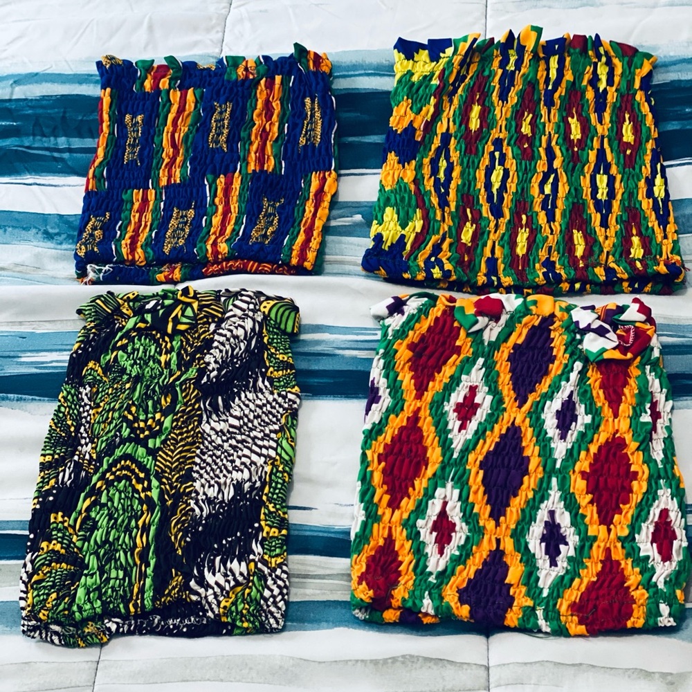 African print tube tops